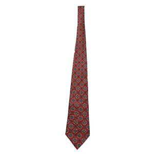 Tommy Hilfiger Red Geometric Pattern Silk Tie